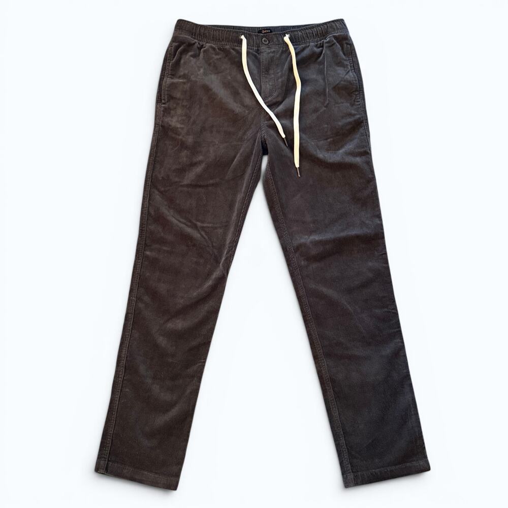 Quince Organic Stretch Corduroy Drawstring Trouser Pants Mens Medium Dark Coal
